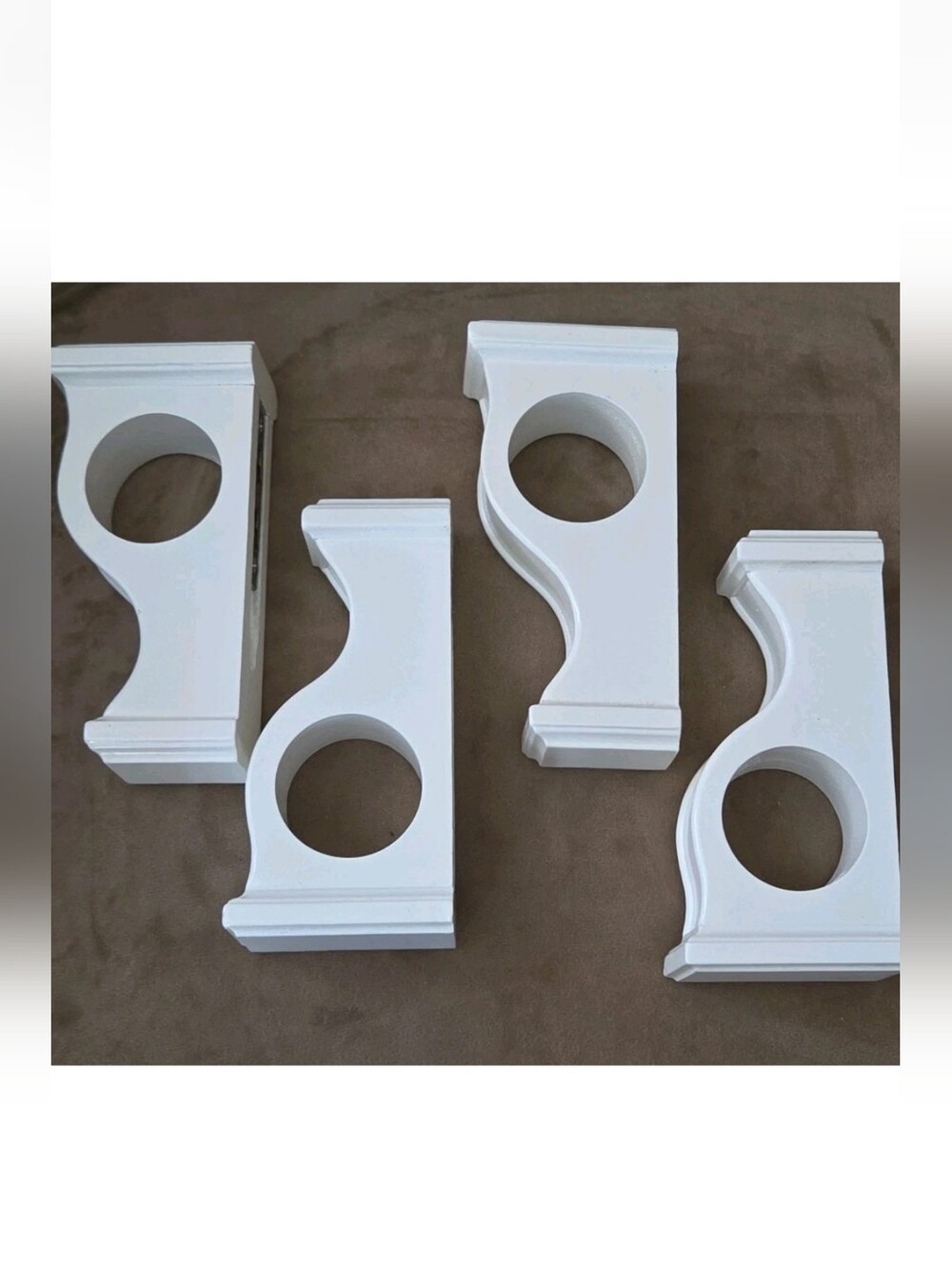 Wood Curtain Rod Brackets Set Of 4 Hangers Wooden Rod Holders